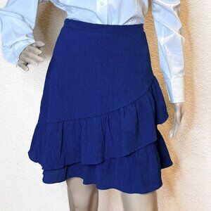 Banana Republic Navy Blue Tiered Ruffle Crinkle Skirt Size 6 - NWT